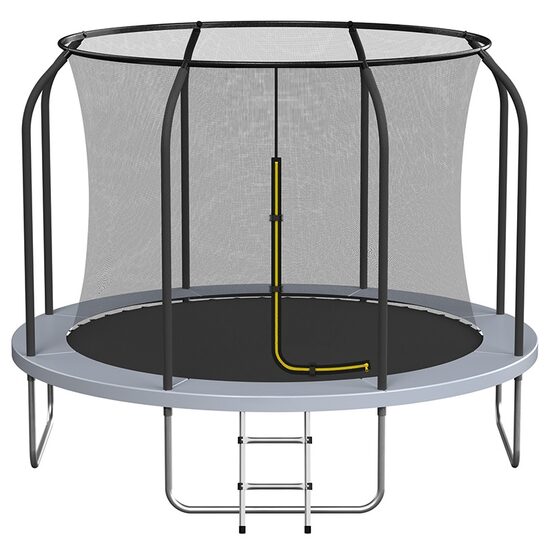 Trambulina pentru exterior, Diametru 244 cm, plasa de protectie, scara de acces, maxim 50 kg, 48 arcuri