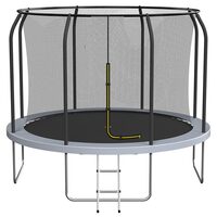Trambulina pentru exterior, Diametru 305 cm, plasa de protectie, scara de acces, maxim 150 kg, 64 arcuri
