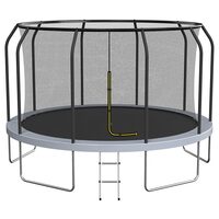 Trambulina pentru exterior, Diametru 366 cm, plasa de protectie, scara de acces, maxim 150 kg, 70 arcuri