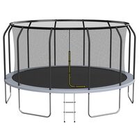Trambulina pentru exterior, Diametru 427 cm, plasa de protectie, scara de acces, maxim 150 kg, 84 arcuri