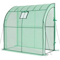 Mini sera exterior, capac PE, raft 3 niveluri, 1 x fereastra, verde, cadru otel, 198 x 100 x 200 cm, portabile