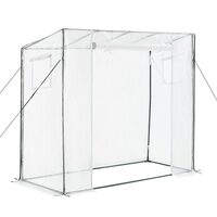 Sera exterior cu ferestre walk-in, usa cu fermoar, cadru otel, 195 x 77 x 168 cm