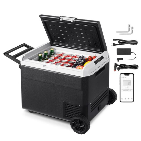 Lada frigorifica profesionala cu compresor, Portabil 60 l, Temperatura -20 ℃ la 20 ℃, alimentare 12/24 V CC si 100-240 V CA