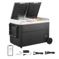 Lada frigorifica profesionala cu compresor, Portabil 95 l, Temperatura -20 ℃ la 20 ℃, alimentare 12/24 V CC si 100-240 V CA, zona dubla