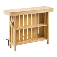 Masa bar, 3 x Niveluri, max 100 kg, Lemn/Otel, Maro, 1400 x 398 x 1055 mm