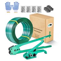 Kit Dispozitiv manual de legare cu banda din PE/PP 15.9 mm, rola de banda 457 m, 450 sigilii metalice, 150 protectii colturi