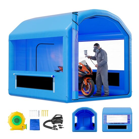 Cabina de vopsit gonflabila, 3 x 2.6 x 2.6 m, 1 x suflanta 550 W, Impermeabila, PVC