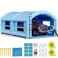 Cabina de vopsit gonflabila, dimensiune 10 x 6 x 4 m, 2 x suflanta 950/1100 W, Impermeabila, PVC, sistem filtrare