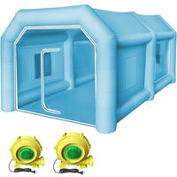 Cabina de vopsit gonflabila, dimensiune 4 x 2.5 x 2.2 m, 2 x suflanta 350/750 W, Impermeabila, PVC, sistem filtrare