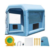 Cabina de vopsit gonflabila, dimensiune 3 x 2.5 x 2.5 m, 1 x suflanta 550 W, Impermeabila, PVC, sistem filtrare, Debit de aer 850 m³/min
