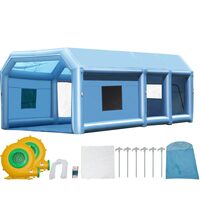 Cabina de vopsit gonflabila, dimensiune 8.5 x 4.8 x 3.3 m, 2 x suflanta 750/950 W, Impermeabila, PVC, sistem filtrare