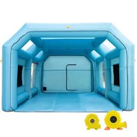 Cabina de vopsit gonflabila, dimensiune 7 x 4 x 2.5 m, 2 x suflanta 370/680 W, Impermeabila, PVC, sistem filtrare