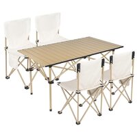 Set masa cu 4 scaune pentru gradina, Pliabile, cadru metalic, Blat detasabil