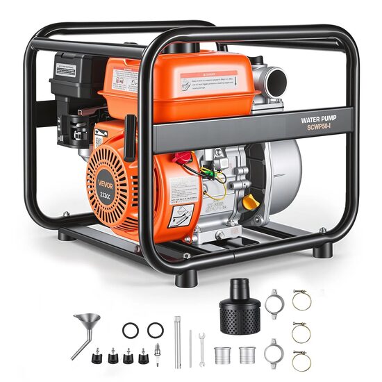 Motopompa pe benzina 2", Debit 500 l/min, Putere 6.5 CP, Inaltime max 30 m, Adancime 7 m