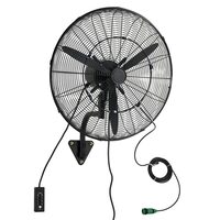 Ventilator oscilant de perete, Functie pulverizare, IP44, Industrial, diametru 610 mm, Metal, 110 W, 3 viteze