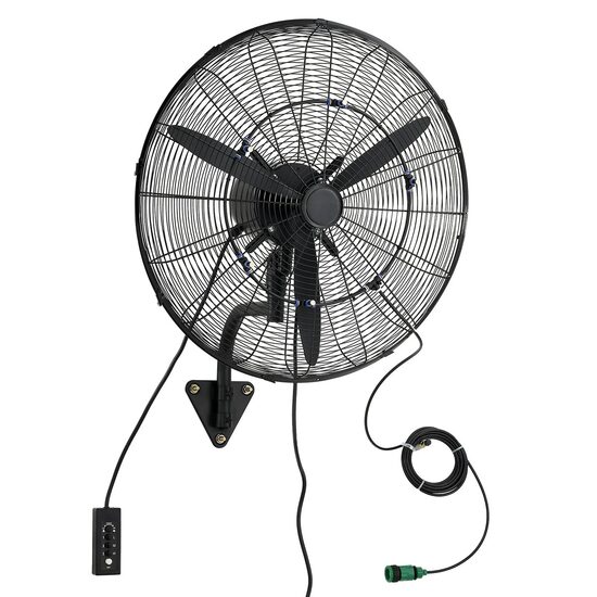 Ventilator oscilant de perete, Functie pulverizare, IP44, Industrial, diametru 610 mm, Metal, 110 W, 3 viteze