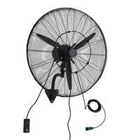 Ventilator oscilant de perete, Functie pulverizare, IP44, Industrial, diametru 760 mm, Metal, 115 W, 3 viteze