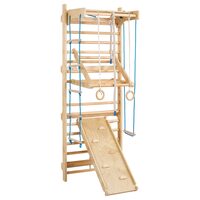 Structura de catarat multifunctionala 8 in 1, 15 x Niveluri, fixare pe perete, max 100 kg, Inaltime 2150 mm, latime 1500 mm, Lemn masiv