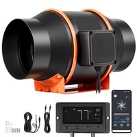 Ventilator pentru tubulatura cu control inteligent, 10 viteze, 60 W, diametru 152.4 mm, 683 m³/h, functionare silentioasa 27 dB, senzor temperatura si umiditate