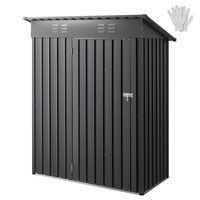 Casuta gradina, 1533 x 876 x 1815 mm, Metalica, 2 x orificii aerisire, Incuietoare, Negru