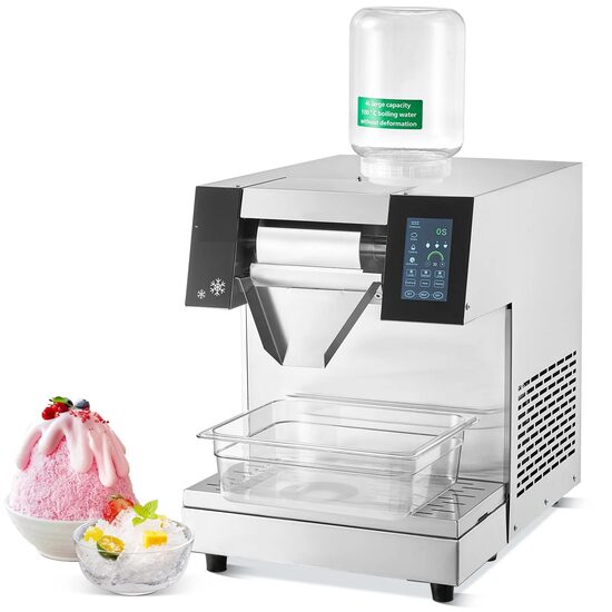 Masina profesionala de facut fulgi de zapada, Capacitate 260 kg/zi, 900 W, Rezervor 4 l, Otel inoxidabil, Racire cu aer