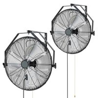 Set 2 x Ventilator oscilant de perete, Industrial, diametru 505 mm, Otel, 120 W, 3 viteze
