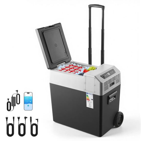 Cutie frigorifica profesionala cu compresor, Troller, Capacitate 50 l, Alimentare 12V/24V DC 100-240V AC, -22℃ până la 10℃