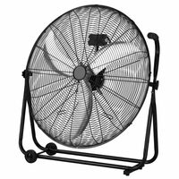 Ventilator industrial de podea, diametru 762 mm, Metal, 80 W, 3 viteze, unghi de rotatie 360 grade, 2 x roti