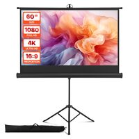 Ecran de proiectie cu trepied, 60 inch, 16:9 4K HD, 160°, Interior/Exterior, geanta transport, Portabil