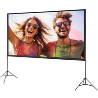 Ecran de proiectie cu trepied, 120 inch, 16:9 4K 1080 HD, 160°, Interior/Exterior, geanta transport, Portabil