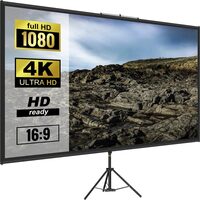 Ecran de proiectie cu trepied, 60 inch, 16:9 4K 1080 HD, unghi larg 160°, Interior/Exterior, geanta transport, Portabil