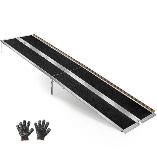 Rampa pliabila si portabila din aluminiu, suprafata aderenta, Capacitate max 360 kg, Dimensiune 3045 x 745 x 75 mm