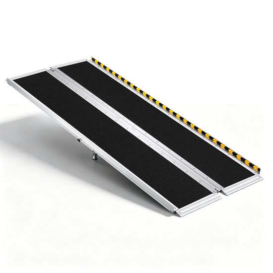 Rampa pliabila si portabila din aluminiu, suprafata aderenta, Capacitate max 360 kg, Dimensiune 1830 x 745 x 85 mm