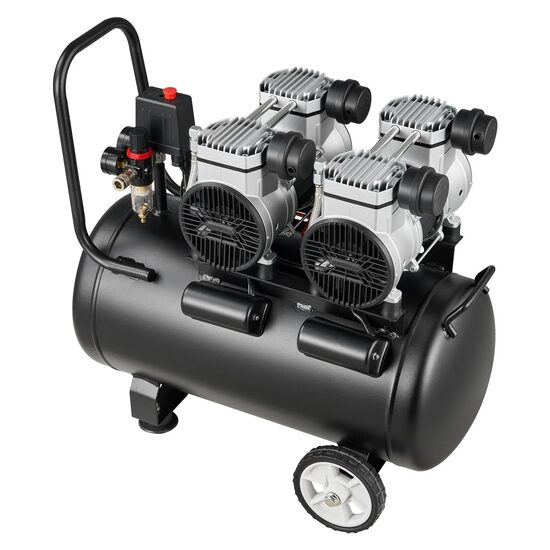 Compresor de aer fara ulei, Portabil, 3 kW, 255 l/min, 6.2 Bar, presiune max 8 Bar, Rezervor 50 l