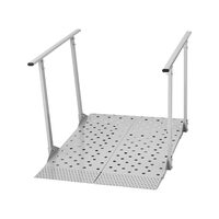 Rampa mobila de prag cu balustrada, Aluminiu, Capacitate max 200 kg