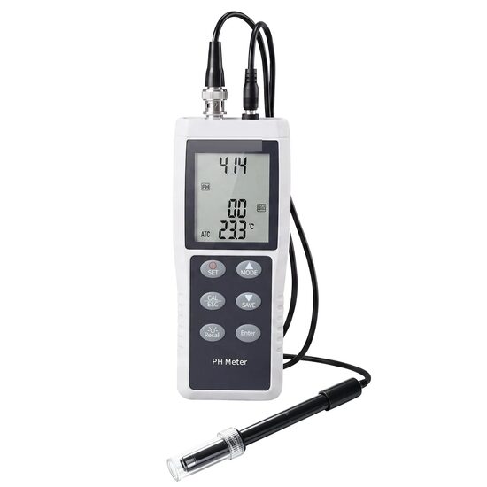 PH-metru profesional, Interval pH 0-14, IP68, Calibrare automata in 3 puncte, Sonda temperatura, Geanta