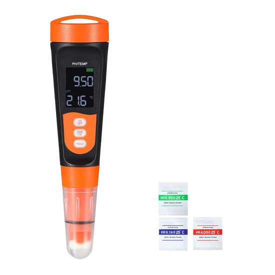 PH-metru, interval pH 0 la 14, testare a temperaturii de la 0,1 la 60°C, IP68