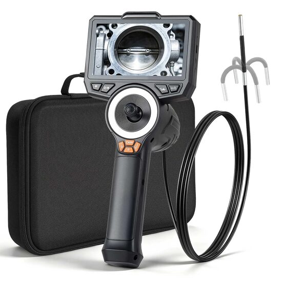 Camera endoscop cu ecran articulat 360°, Zoom 8X, ecran IPS HD de 4.5", lentilă ultra subțire 3.9 mm, IP67, cablu 1.5 m