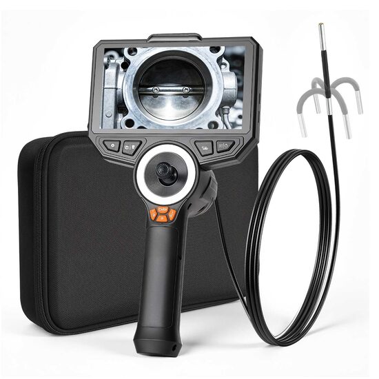Camera endoscop, ecran articulat 360°, Zoom 8X, ecran IPS HD de 6", lentila ultra subțire 3.9 mm, IP67, cablu 1.5 m