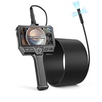 Camera endoscop industriala cu lentila tripla, Zoom 8X, ecran IPS HD 5", Lentila subtire 8 mm, IP67, cablu ultra-rigid 10 m