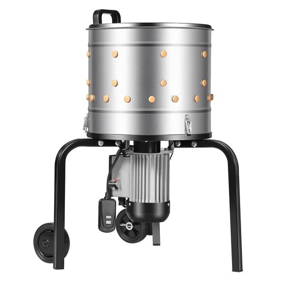 Deplumator pasari, 500 W, 230 rpm, 114 x degete moi, Diametru tambur 400 mm, Capacitate de procesare 1-2 pui pe ciclu