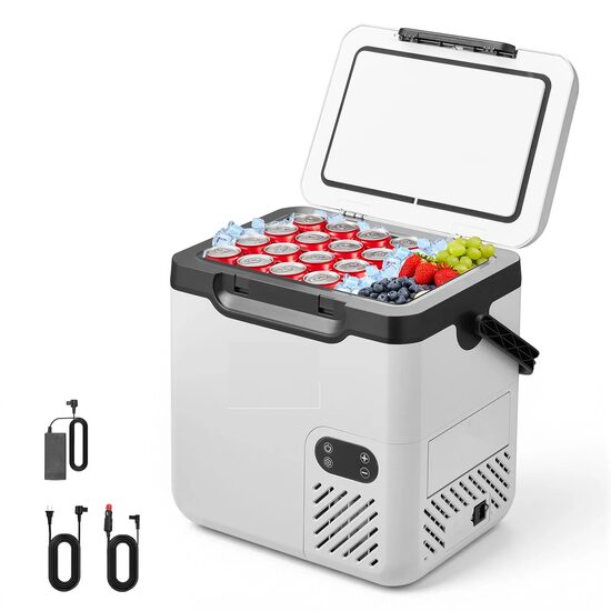 Cutie frigorifica cu compresor, 12V/24V DC 100-240V AC, Capacitate 18 l, -20℃ până la 20℃