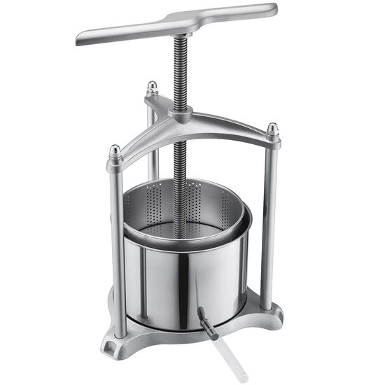 Presa manuala pentru struguri/fructe moi, Inox, Volum 6 l