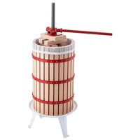 Presa manuala profesionala pentru struguri/fructe moi, Volum 30 l, Lemn fag si otel, 2 x saci filtranti
