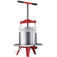Presa manuala profesionala pentru struguri/fructe moi, Volum 18 l, Lemn fag si otel, 2 x saci filtranti