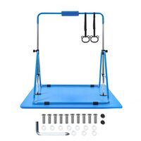 Bara gimnastica pliabila pentru copii, max 63 kg, Inaltime reglabila 914-1321 mm, Albastru, saltea