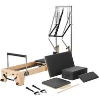 Aparat de antrenament pilates, Lemn/Otel, rezistență dublă arc și cablu, max 180 kg, 2400x735x1990 mm