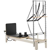 Aparat de antrenament pilates, Lemn/Otel, rezistență dublă arc și cablu, max 180 kg, 2450x760x2010 mm