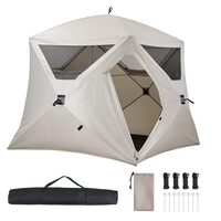 Cort instant pop-up, 229x229 cm, Inaltime 212 cm, 4 persoane, ferestre ventilatie, Bej