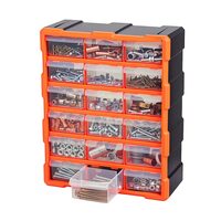 Organizator accesorii cu 18 sertare, Plastic, 38x16x47 cm